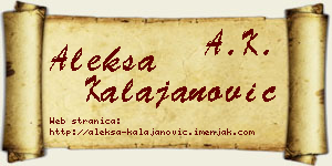 Aleksa Kalajanović vizit kartica